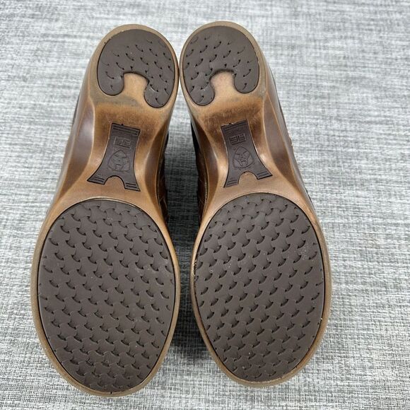 Ariat Ashbourne Briar Leather Clogs Womens Sz EU 38 US 7.5 M Brown Woven Comfort - Picture 11 of 14